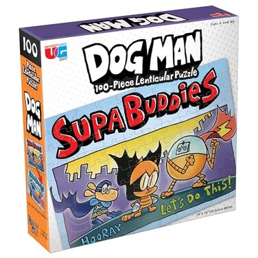 University Games Dog Man Supa Buddies Lenticular 100 Piece Puzzle