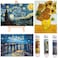 BJscoe Small Jigsaw Puzzles for Adults Challenging Puzzle Small Puzzles Mini Jigsaw Puzzles for Adults 150 Pieces Starry Night Rhone River Sunflower 6 x 4 Inches3 PackMini Easel Included