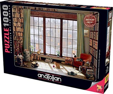 Anatolian Puzzle Window Cats 1000 Piece Jigsaw Puzzle 1065 Multicolor ANA1065