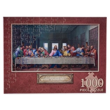 Christian Art Gifts 1000 Piece Inspirational Scripture Jigsaw Puzzle for Adults The Last Supper Encouraging Bible Verse Family Activity Game Sturdy Easy Fit DieCut Multicolor 295 x 196