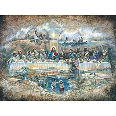Bits and Pieces Last Supper Jigsaw Puzzle for Adults Religious Artwork by Artist Ruane Manning Unique RandomCut Pieces with Durable Construction 1000 Piece Puzzle 20 x 27