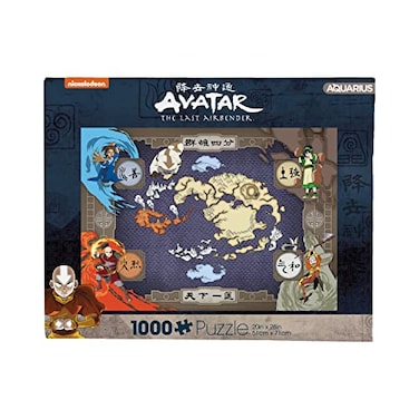 AQUARIUS Aquarius Avatar The Last Airbender 1000 Piece Jigsaw Puzzle Four Nations Map 20x28 Inch Anime Puzzle Officially Licensed Gift for Teens and Adults
