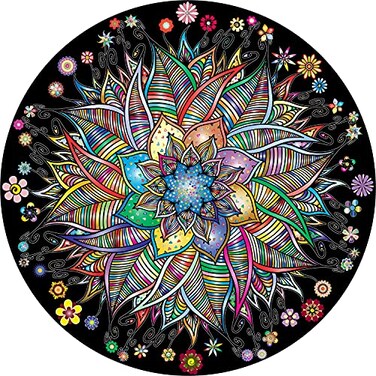 Bgraamiens PuzzleFlower Whisper1000 Pieces Round Puzzle Color Challenge Jigsaw Puzzles for Adults