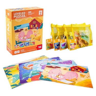 Toi TOI Leveled Puzzles for Kids Aged 25 and Up Toddler Puzzle Preschool Learning Jigsaw Puzzles Large Pieces Educational Game for Boys Girls Classic Education Step 2
