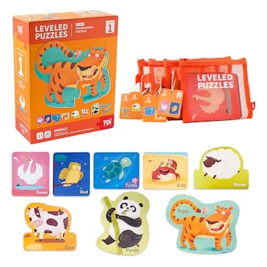 Toi TOI Leveled Puzzles for Kids Aged 2 and Up Toddler Puzzle Preschool Learning Jigsaw Puzzles Large Pieces Educational Game for Boys Girls Classic Education Step 1