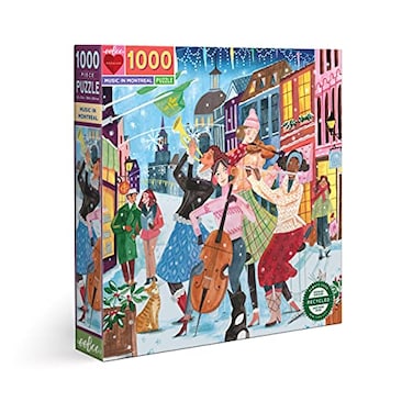 eeBoo 1000 Piece Puzzle Music in Montreal Jigsaw Puzzle for Adults Square 23 x 23 Made with Recycled Board VegetableBased Ink