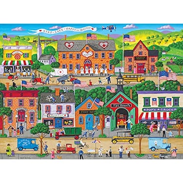 RoseArt Puzzle Collector Hometown Heroes 1000 Piece Jigsaw Puzzle for Adults
