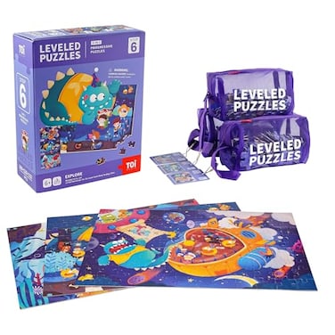 Toi TOI Leveled Puzzles for Kids Aged 5 and Up Toddler Puzzle Preschool Learning Jigsaw Puzzles Large Pieces Educational Game for Boys Girls Classic Education Step 6