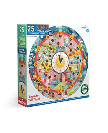 eeBoo Around The Clock Jigsaw Puzzle Engaging Way to Teach Time Telling Provides an Innovative Educational Experience Perfect for Ages 3 and up