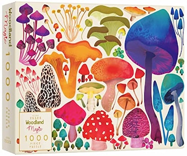 Elena Essex 1000 Piece Puzzle for Adults Woodland Magic Jigsaw Puzzles 1000 Pieces Mushroom Toadstool Nature Wildlife Puzzle 28x20inches