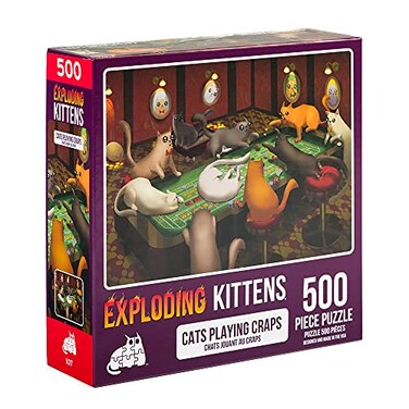 Exploding Kittens Cats Playing Craps Jigsaw Puzzle by 500 Pieces Ideal for Adults Teens and Kids A Funny and Artistic CatThemed Puzzle