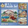 Bits and Pieces 4in1 MultiPack 300 Piece Jigsaw Puzzles for Adults Friendly Folk by Artist Kay Lamb Shannon Completed Puzzle Size 16 x 20