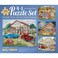 Bits and Pieces 4in1 MultiPack 300 Piece Jigsaw Puzzles for Adults Friendly Folk by Artist Kay Lamb Shannon Completed Puzzle Size 16 x 20
