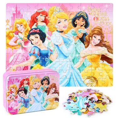 bexido Puzzles for Kids Ages 46100 Piece Puzzles for Kids Ages 68Educational Learning Jigsaw Puzzles for Boys and Girls in Metal Box