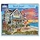 White Mountain 1000 Piece Jigsaw Puzzle Summer Night Ocean House Puzzles with Large Pieces for Adults and Family 24x30 Beach Sunset