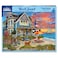 White Mountain 1000 Piece Jigsaw Puzzle Summer Night Ocean House Puzzles with Large Pieces for Adults and Family 24x30 Beach Sunset