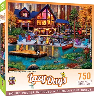 Masterpieces 750 Piece Jigsaw Puzzle for Adults Family Or Kids Cabin in The Cove 18x24