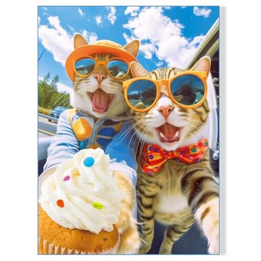 fishwisdom 500 Pieces Jigsaw Puzzles for Adults and Teens and Kids Family Happy Gift Idea Cats Selfie Cats Selfie