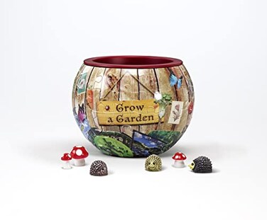 FULL CYCLE Grow a Garden 3D Puzzle Planter 80 Piece Flowerpot Puzzle for Kids Adults No Glue Required Functional WaterResistant Pot Includes 3 Mini Hedgehogs 3 Mushrooms Spartan The Green Egg