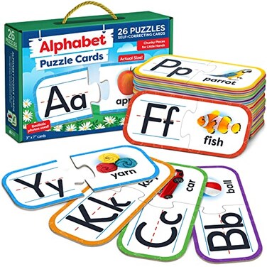 Momo & Alphabet Puzzle Games for Kindergarten 26 Pairs SelfCorrecting ABC Puzzle Alphabet Matching Game ABC Learning for Toddlers Letters Matching Game Preschool Educational Learning Toys Activities