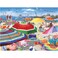 White Mountain 500 Piece Jigsaw Puzzle Summer Lighthouse Sailboat Puzzles with Large Pieces Gift for Adults 18x24 Beach Umbrella