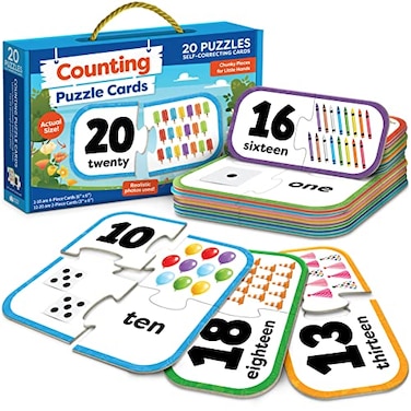 Momo & Number Puzzle Kindergarten Math Games Number Matching Puzzle 20 Sets Learning Numbers Puzzles Counting Toys for Toddlers Kids Ages 35 Educational Toys Preschool Learning Activities