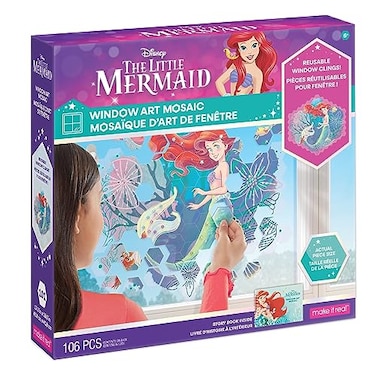 Make It Real Disney Window Art Mosaic The Little Mermaid 106 pcs Reusable Puzzle Window Clings Creates a 173 x 165 Image Kids Ages 6
