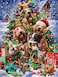 Vermont Christmas Company Christmas Pets Jigsaw Puzzle 550 Piece Holiday Puzzle with Randomly Shaped Interlocking Pieces 24 x 18