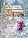 Springbok Cottage in The Snow 1000 Piece Jigsaw Puzzle Holiday Winter Scene with Snowman and Cardinals