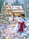 Springbok Cottage in The Snow 1000 Piece Jigsaw Puzzle Holiday Winter Scene with Snowman and Cardinals
