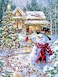 Springbok Cottage in The Snow 1000 Piece Jigsaw Puzzle Holiday Winter Scene with Snowman and Cardinals