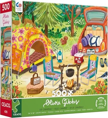 CEACO Ceaco Olivia Gibbs Go Camping 500 Piece Jigsaw Puzzle