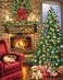 Springbok Fireside Christmas 1000 Piece Jigsaw Puzzle Holiday Themed Illustration with Holiday dcor and Furry Friends