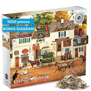 Buffalo Games Charles Wysocki Olde Cape Cod 1000 Piece Jigsaw Puzzle 2675 x 1975 in Pack of 11000 Piece Puzzle for Adults Poster Included Recycled Board