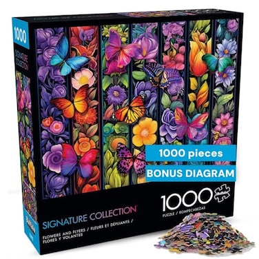 Buffalo Games 1000 Piece Jigsaw Puzzle Bigelow Illustrations Flowers and Flyers Made in USA Premium Recycled Board FullColor Poster