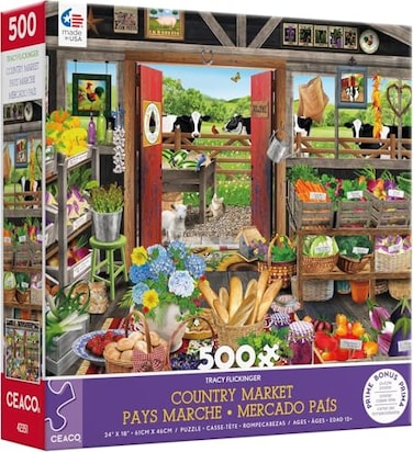 CEACO Ceaco Tracy Flickinger Country Market 500 Piece Jigsaw Puzzle