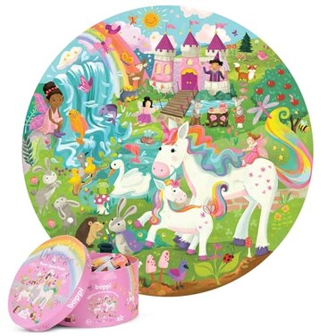 boppi Round 150 Piece Jigsaw for Kids Aged 58 Educational Unicorn Puzzle with Magical Creatures Fantasy Scenes EcoFriendly Recycled Cardboard