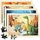 LACCHOUFEE Wooden Dinosaurs Puzzles for Kids Age 3 4 5 Year Old 4 Pack 24 Pcs Montessori Toddler Jigsaw Puzzles for Girl boy Activities Preschool Learning Educational Birthday Gift Travel Autistic Woo