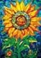 Bgraamiens PuzzleGlass Sun Flower1000 Pieces Rectangle Puzzle Stained Glass Art Color Challenging Beautiful Jigsaw Puzzles for Adults GlassSun Flower