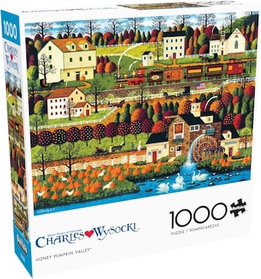 Buffalo Games Charles Wysocki Honey Pumpkin Valley 1000 Piece Fall Jigsaw Puzzle Festive Puzzle for Adults PrecisionCut Pieces Autumn Artwork and Hours of Relaxing Fun