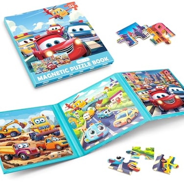 Jeacirio Magnetic Car Puzzles for Toddlers 35 91216 Pieces Ages 46 Educational Learning Toys for Boys Girls