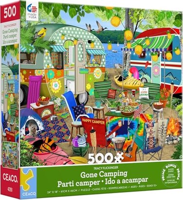 CEACO Ceaco Tracy Flickinger Gone Camping 500 Piece Jigsaw Puzzle