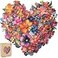 Mys Aurora Puzzles for Adults Heart Flower Wooden Puzzles 500 Pieces Unique Shaped Jigsaw Puzzles for Adults Fun Challenge Family Game 167 x 162