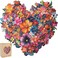 Mys Aurora Puzzles for Adults Heart Flower Wooden Puzzles 500 Pieces Unique Shaped Jigsaw Puzzles for Adults Fun Challenge Family Game 167 x 162