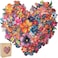 Mys Aurora Puzzles for Adults Heart Flower Wooden Puzzles 500 Pieces Unique Shaped Jigsaw Puzzles for Adults Fun Challenge Family Game 167 x 162