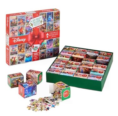 CEACO Ceaco Thomas Kinkade Disney 24 Day Advent Calendar Puzzles 100PC Puzzle