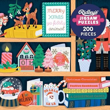 Ridley's Ridleys Games Festive Curiosities 200Piece Christmas PuzzleHoliday Puzzle with Gingerbread Houses Snowmen Christmas Trees Nut CrackersMakes Great Holiday DcorPerfect Stocking Stuffer