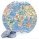 Bopster bopster 1000PieceRound World Map Jigsaw Puzzle for Adults Teens Illustrated Globe Design Premium 1000pc Puzzle Giftable Family Activity