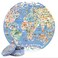 Bopster bopster 1000PieceRound World Map Jigsaw Puzzle for Adults Teens Illustrated Globe Design Premium 1000pc Puzzle Giftable Family Activity