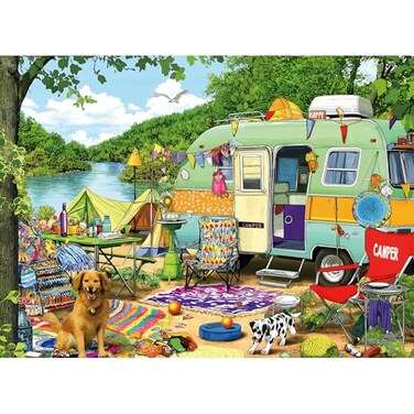 MINIWAN Retro Lakeside Camping Puzzle for Adults 500 Pieces